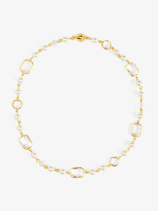 Prism Pearl Magnet Collar Necklace