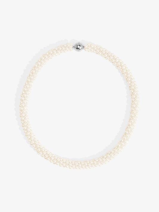Braided Pearl Collar Necklace