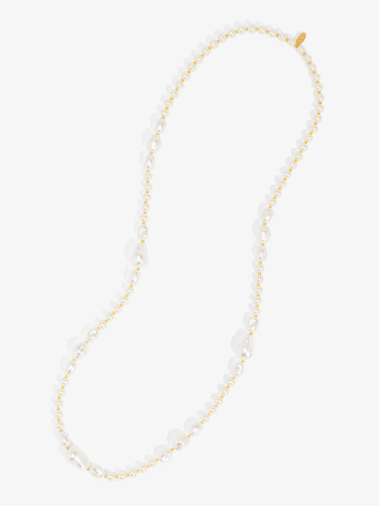 Baroque Beaded Long Necklace
