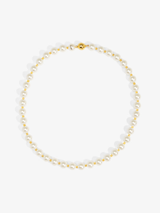 10mm Pearl Beaded Magnet Short Necklace