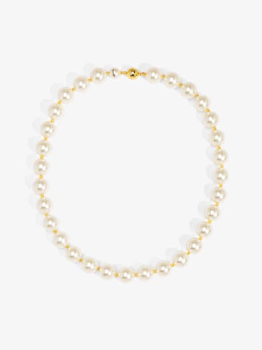 14mm Pearl Beaded Magnet Short Necklace