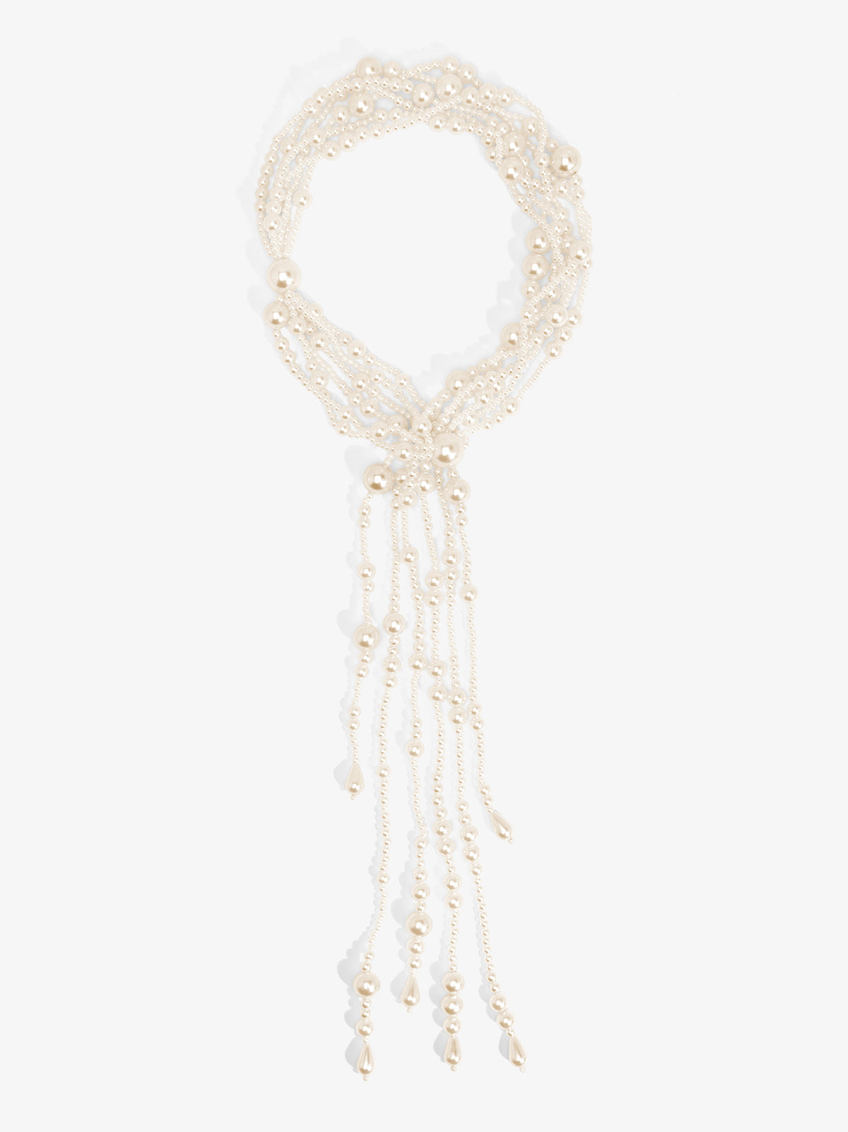 Pearl Fringe Scarf Necklace