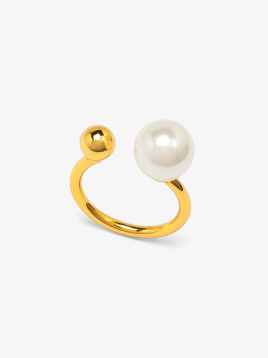 Pearl and Gold Bead Ring