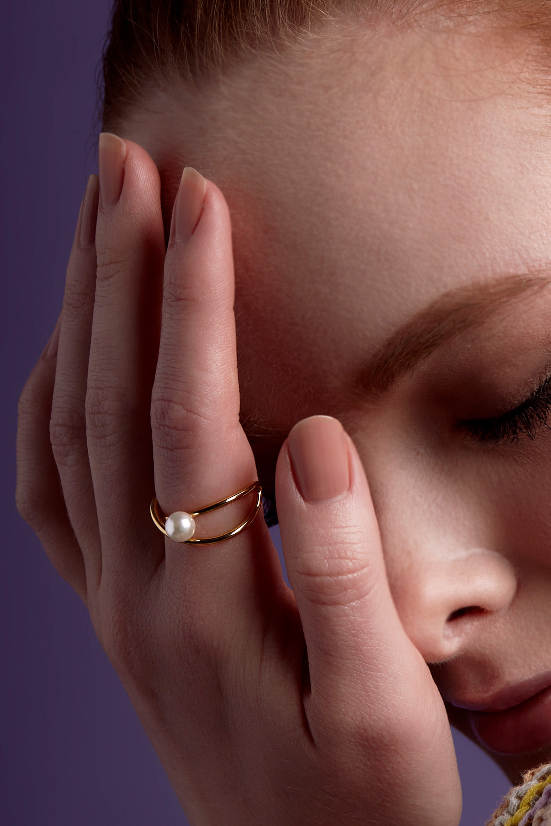 Adjustable Crisscross Pearl Ring