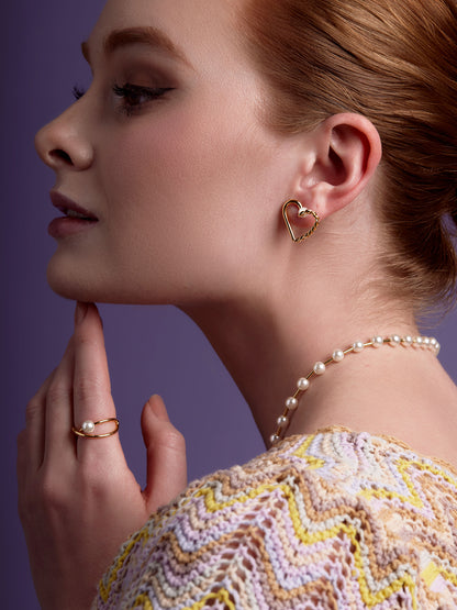 Adjustable Crisscross Pearl Ring