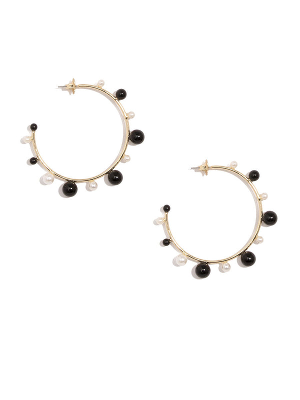 Decorative Pearl Hoop Earring