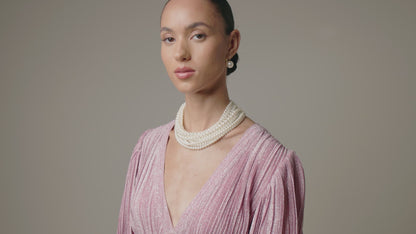 Single Pearl Drop Earring with Silver Accents